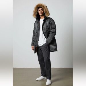 Spiewak N-3B Snorkel Parka Down Insulated Quilted Jacket Faux Fur Hood Men Sz L